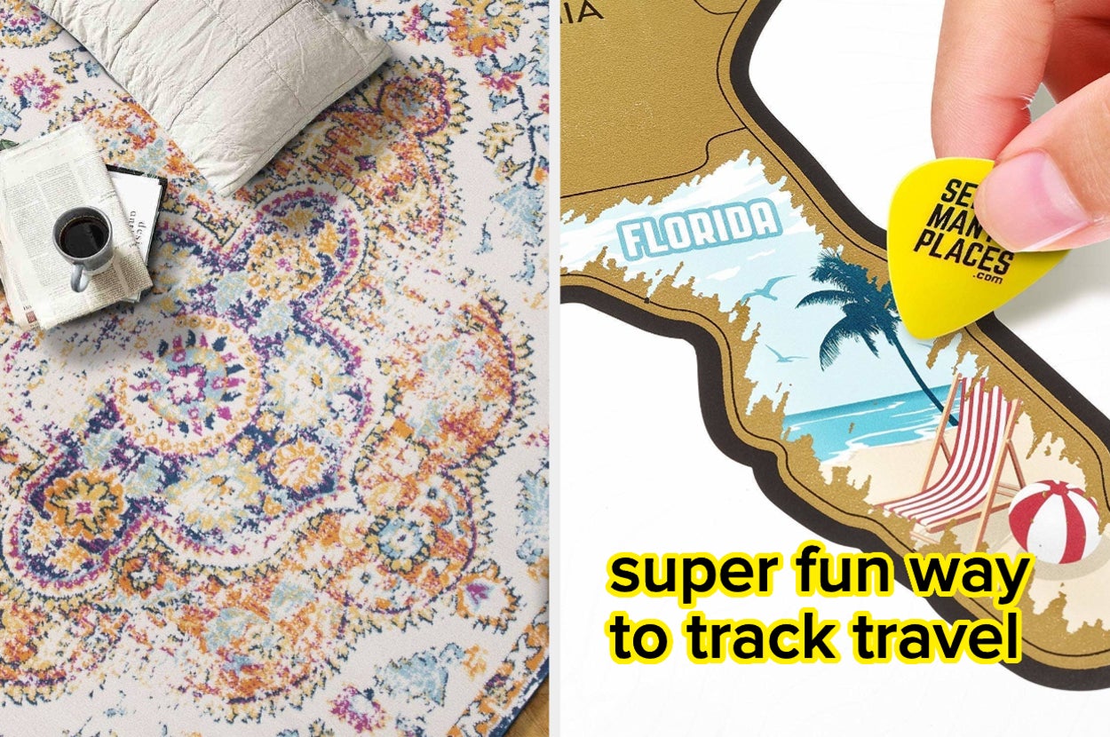 boho style area rug, scratch off map 