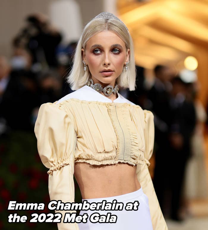 emma chamberlain in stylish outfit at the 2022 met gala