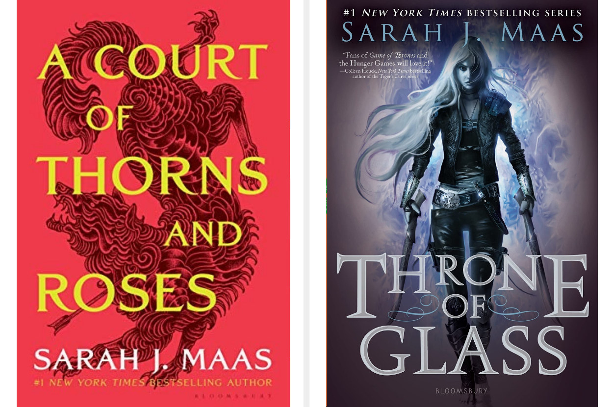 Two book covers; on the left: a dragon illustration and on the right: an illustration of a armed woman