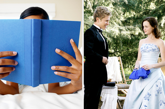 A woman is reading in bed with Logan and Rory on the right