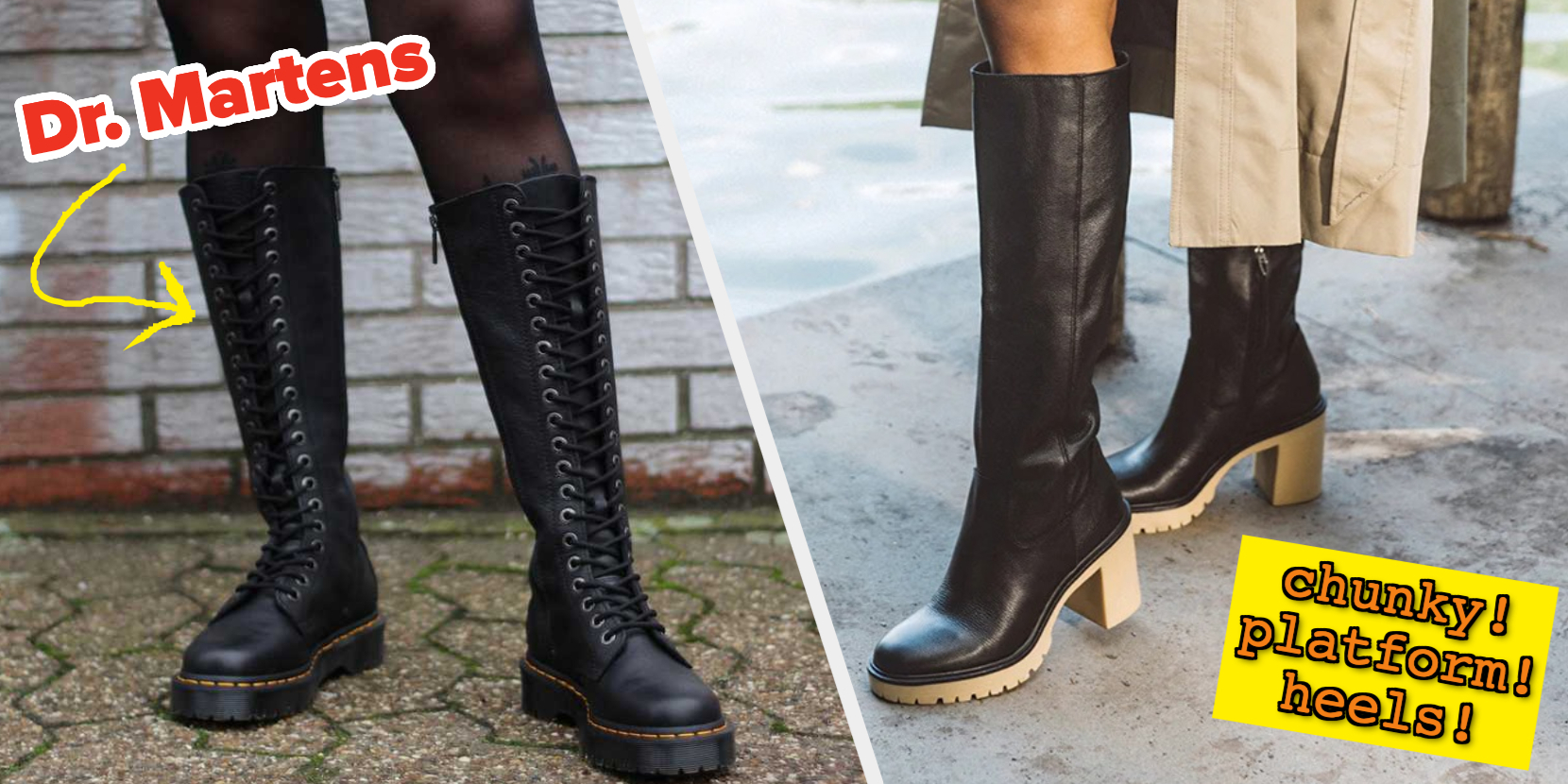  Other Stories Leather Platform Knee High Boots