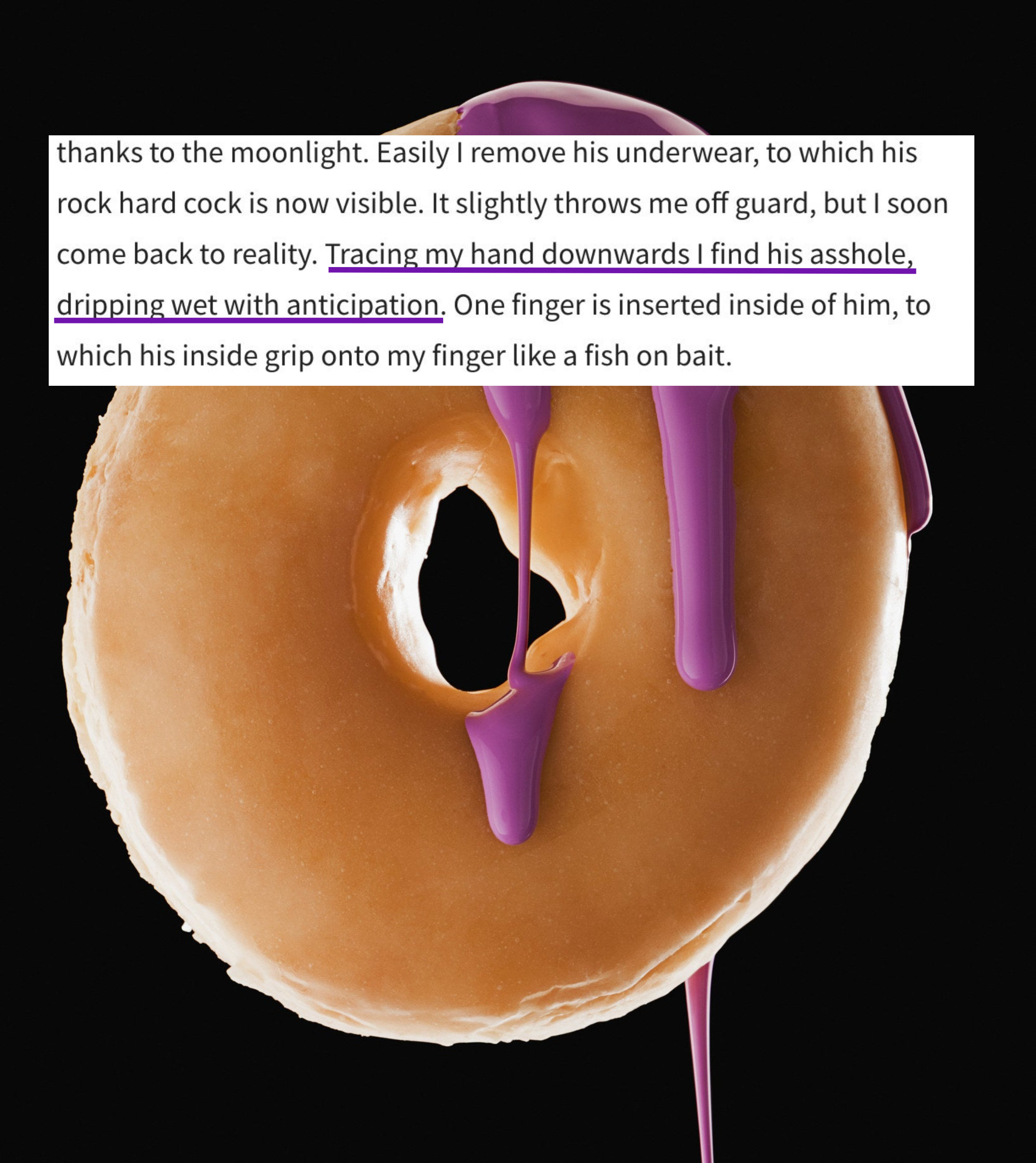 a donut dripping with purple glaze (insert) excerpt from wattpad fanfic