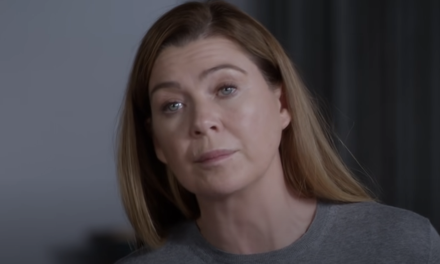Meredith raising her eyebrows