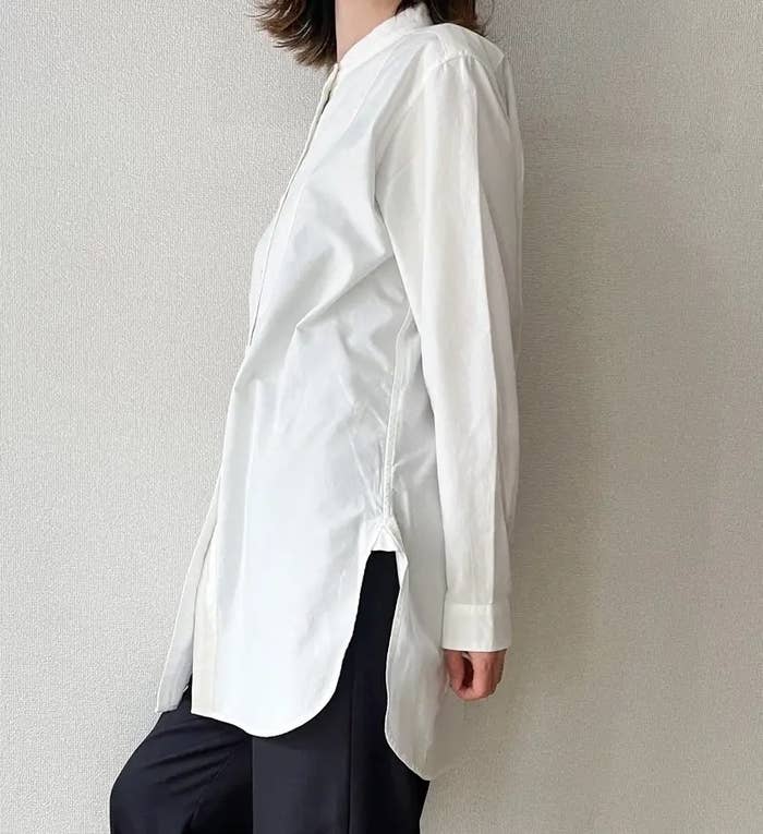 UNIQLO(ユニクロ)のおすすめレディースファッション「オックスフォードスタンドカラーチュニック(長袖)」のコーディネート