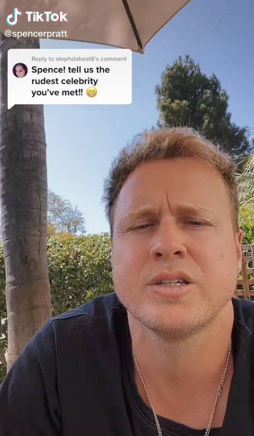 TikTok screenshot of Spencer being asked the rudest celeb he&#x27;s ever met