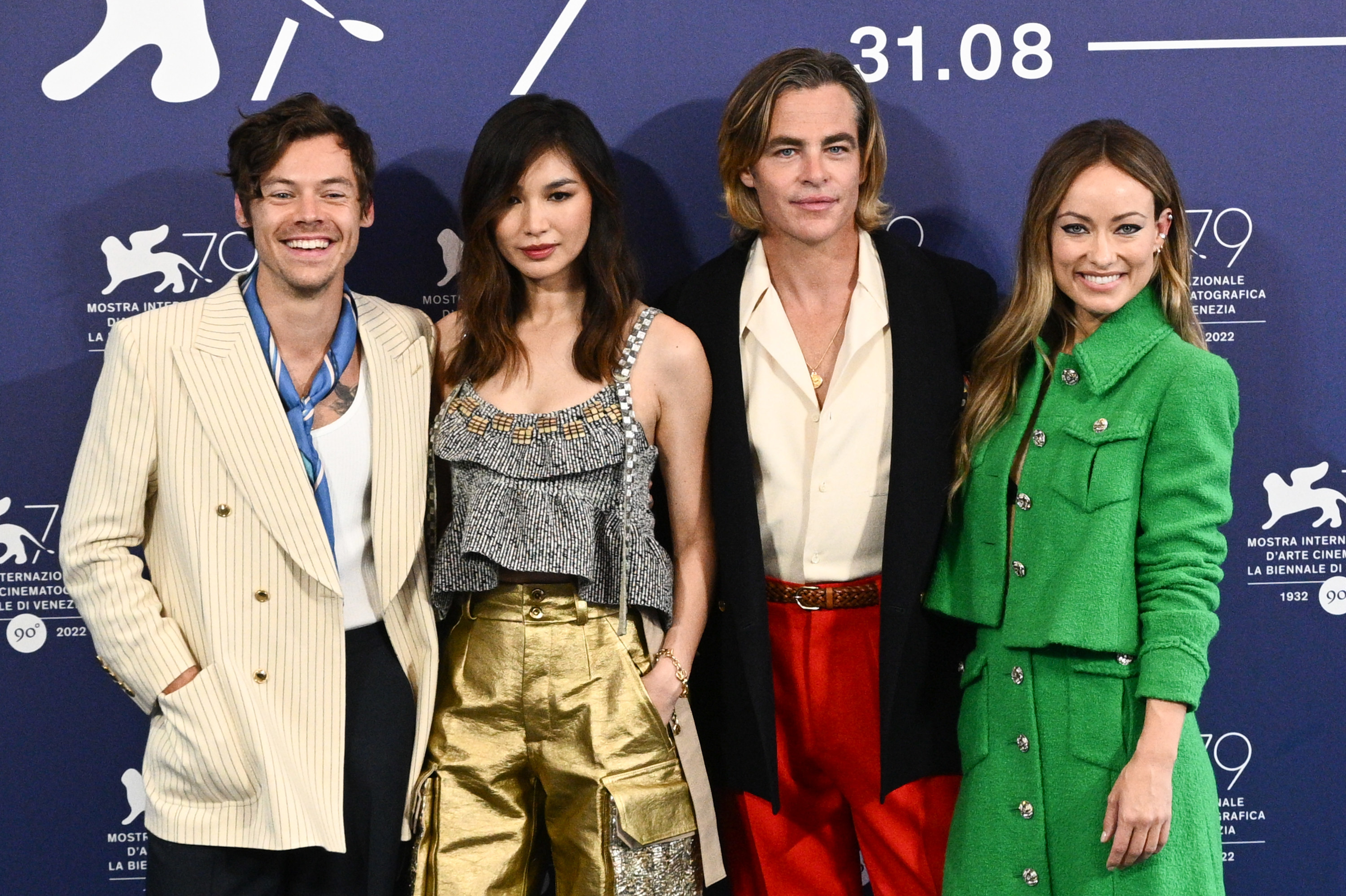 Harry, Gemma, Chris, and Olivia on the red carpet