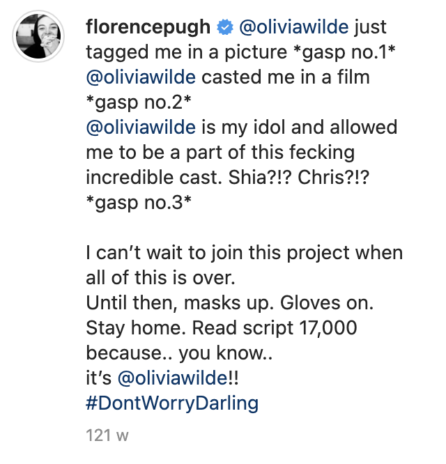 Florence&#x27;s comments from the IG post