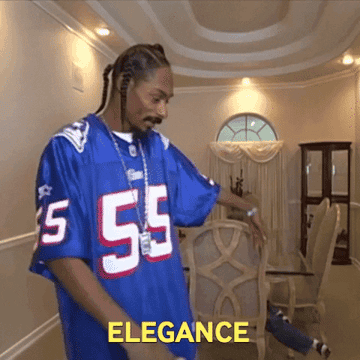 a gif of Snoop Dogg saying elegance