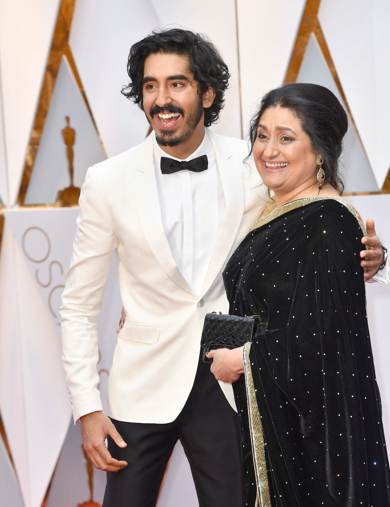 Dev smiling with his mom