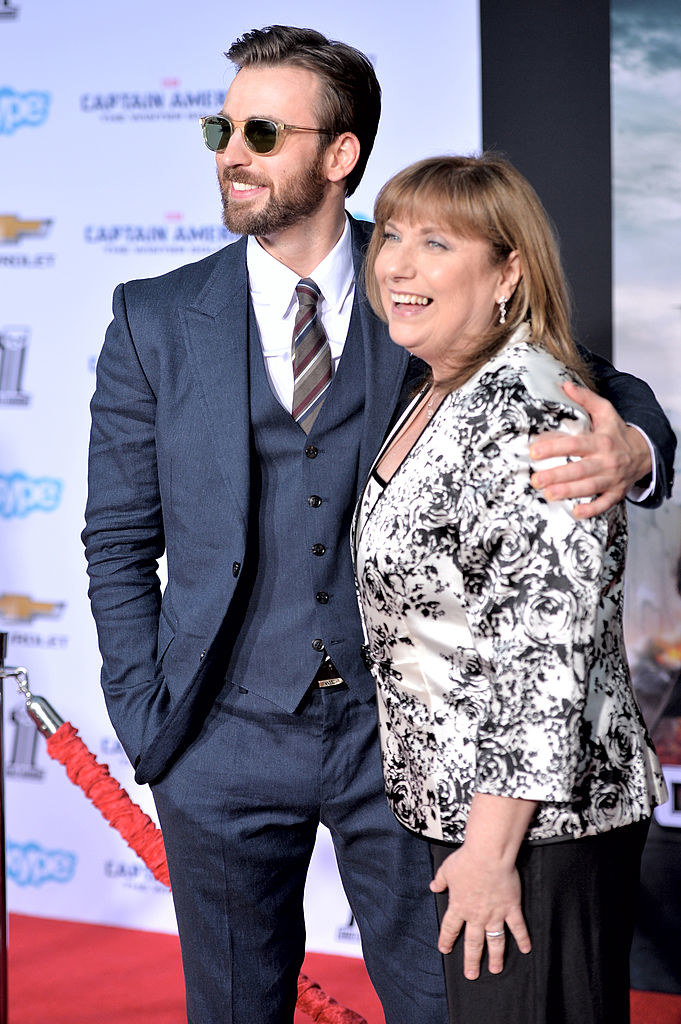 Chris with his mom on the red carpet