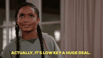 yara shahidi from grown-ish saying &quot;actually it&#x27;s low key a huge deal&quot;