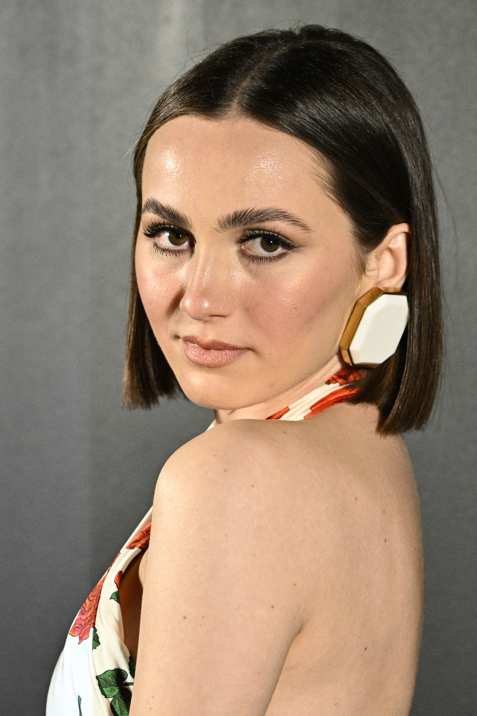 Close-up of Maude in a halter top