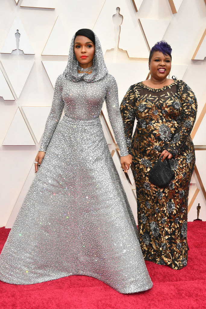 Janelle with her mom on the red carpet