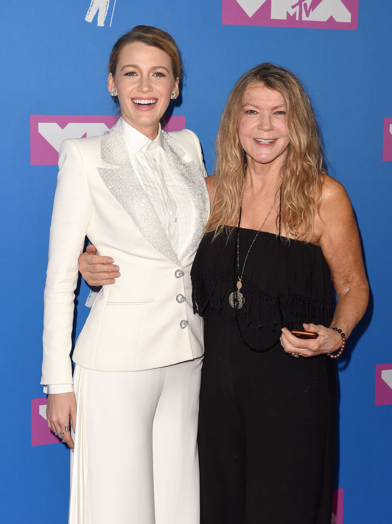 Blake and her mom smiling on the red carpet