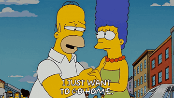 A gif of Marge Simpson saying &quot;I just want to go home&quot;