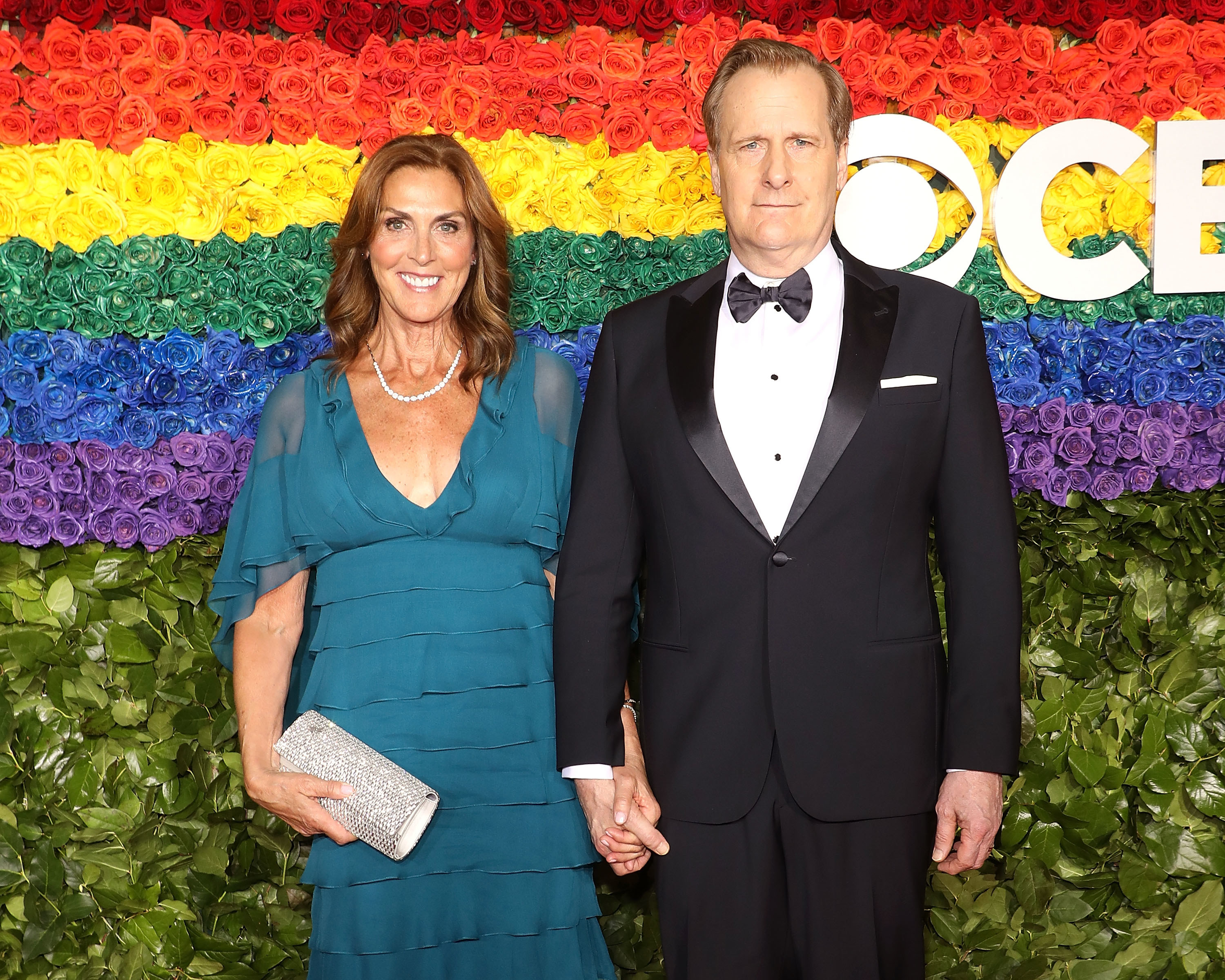 Kathleen Treado and Jeff Daniels pose at the Tony Awards on June 9, 2019