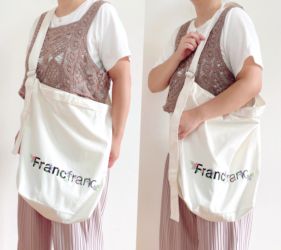 francfranc（フランフラン）のおすすめバッグ「ロゴ ショルダーバッグ フラワー刺繍」のコーディネート