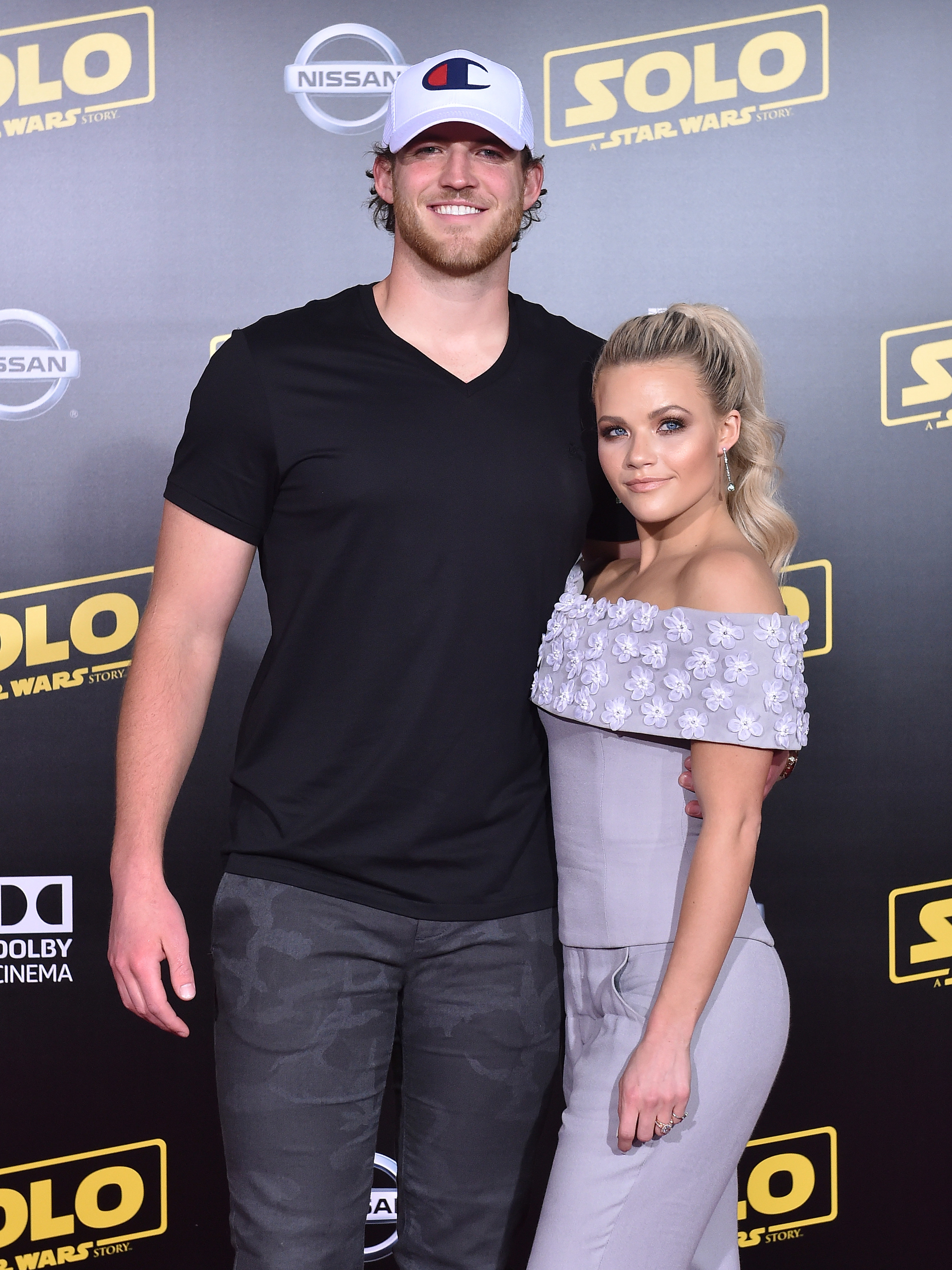 Carson McAllister and Witney Carson attend the &quot;Solo: A Star Wars Story&quot; premiere on May 10, 2018