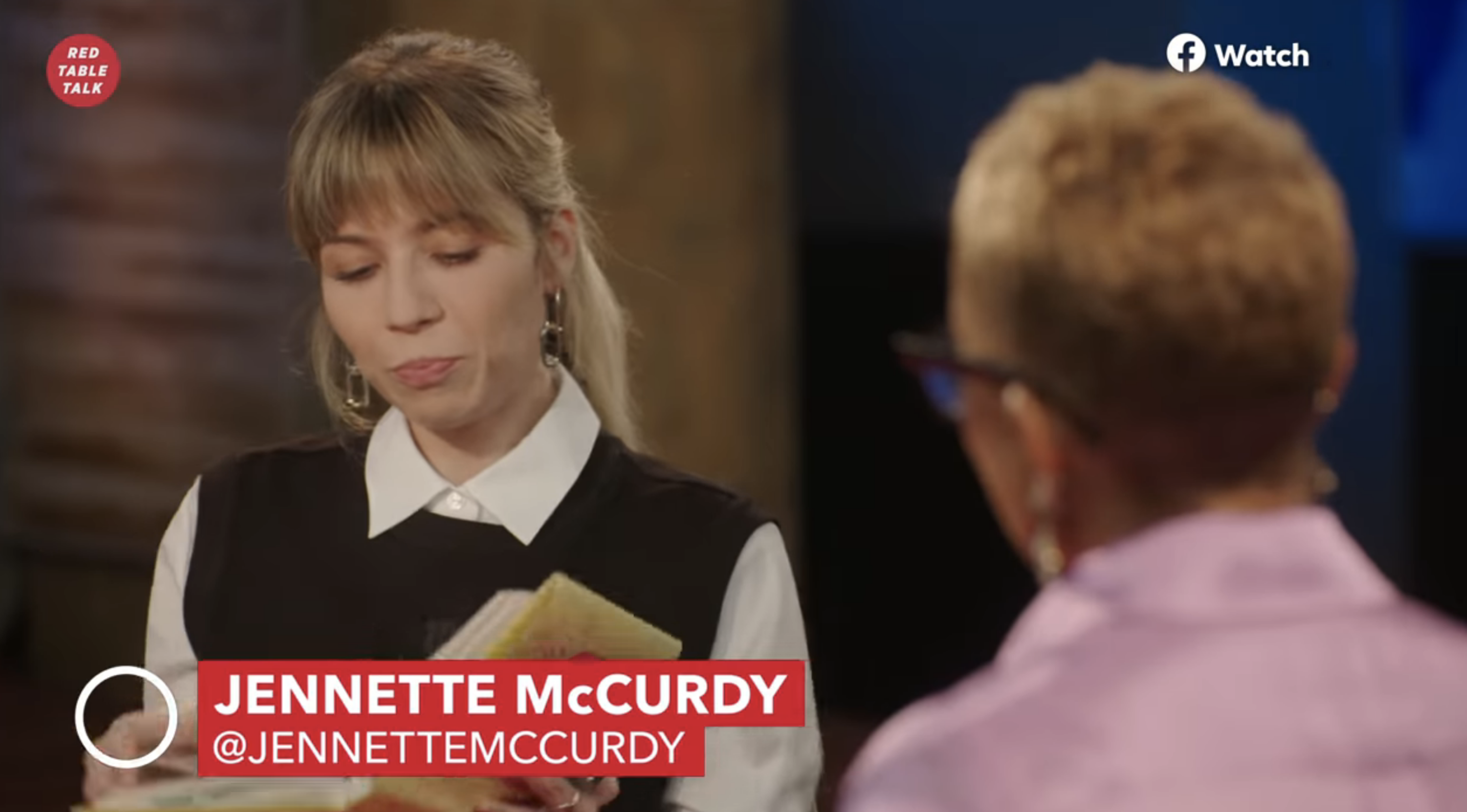 Jennette McCurdy reading on &quot;Red Table Talk&quot;