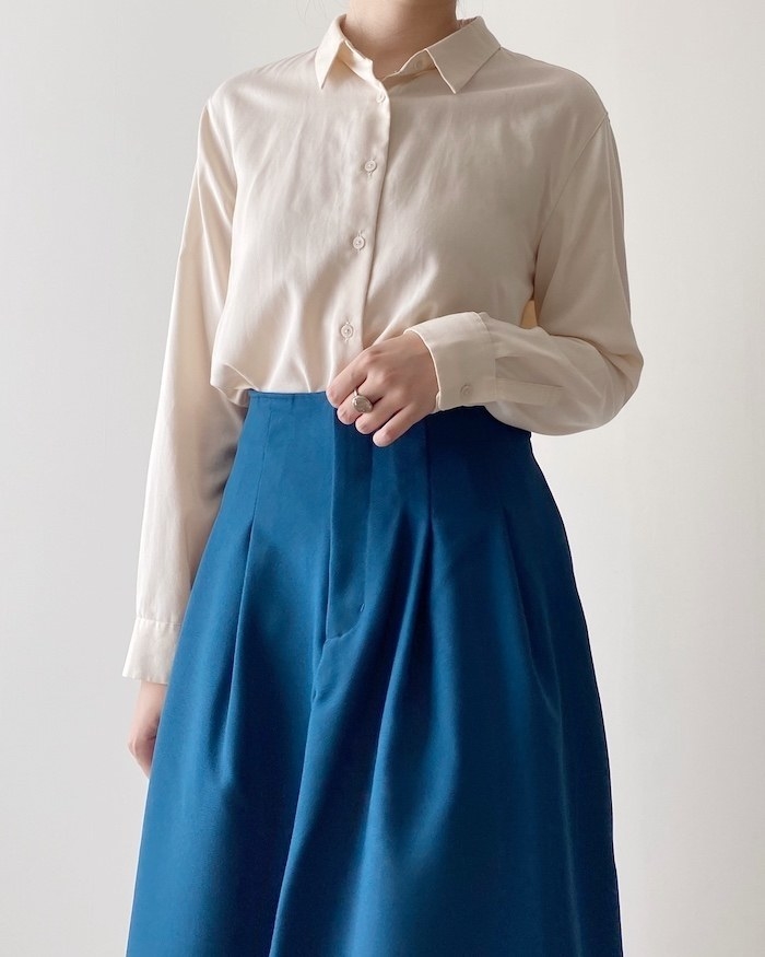 GU（ジーユー）のおすすめファッションアイテム「ハイウエストフレアミディスカート（丈標準83.0～87.0cm）」