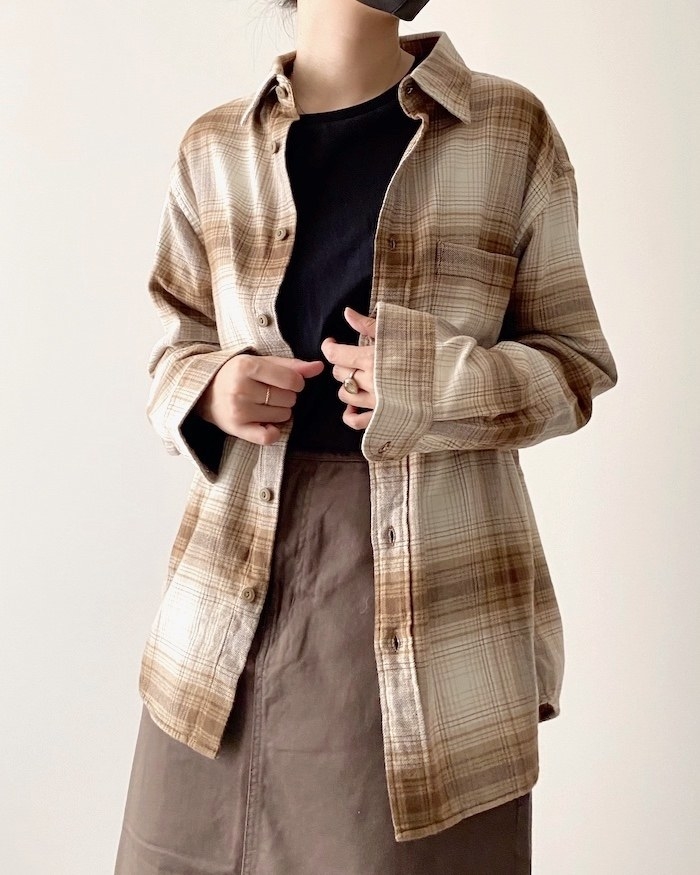 UNIQLO（ユニクロ）のオススメのファッションアイテム「フランネルチェックシャツ（レギュラーカラー･長袖）」のコーディネート
