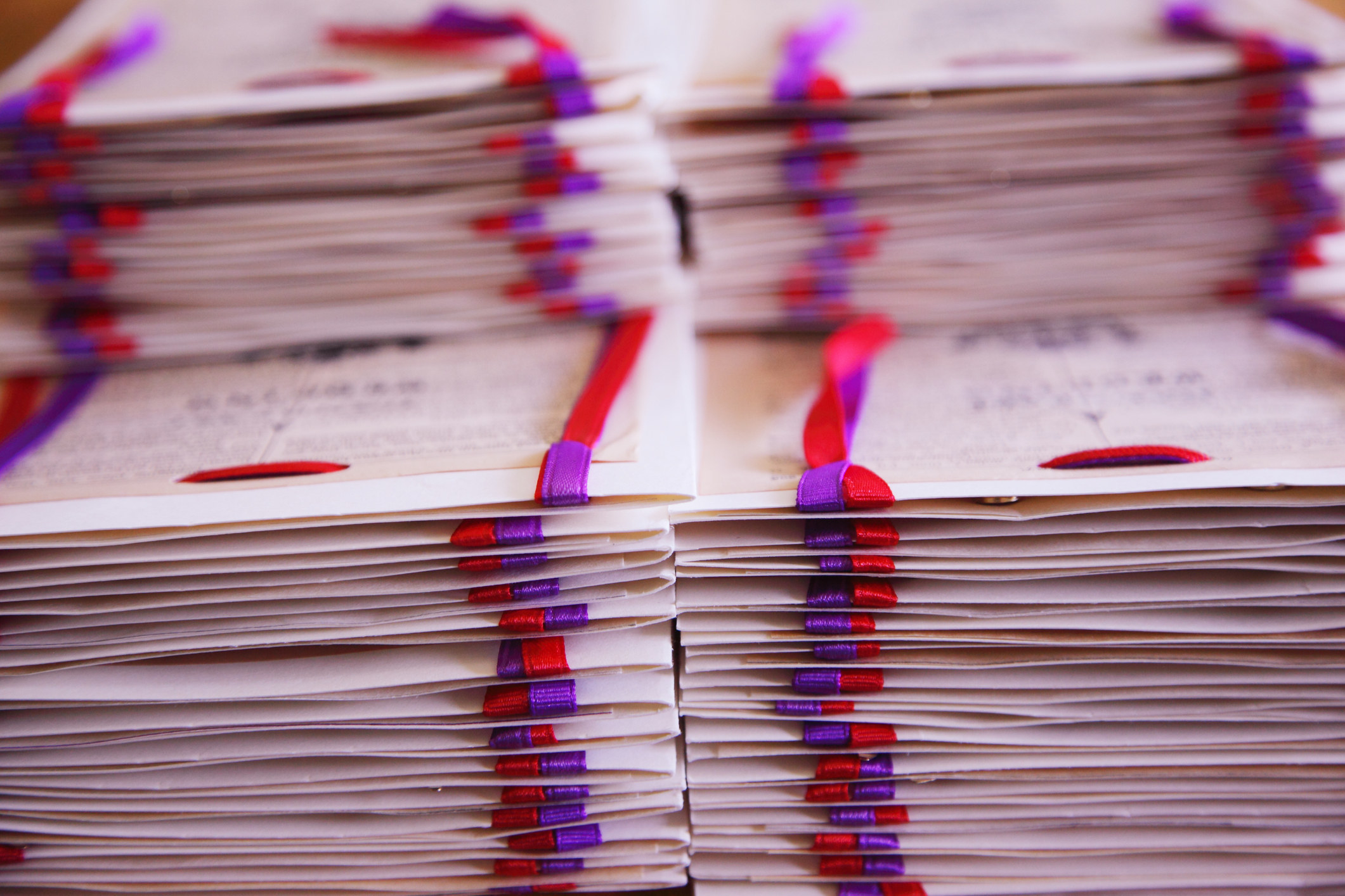 stack of invitations