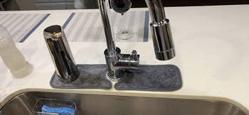 Splash guard on reviewer's sink