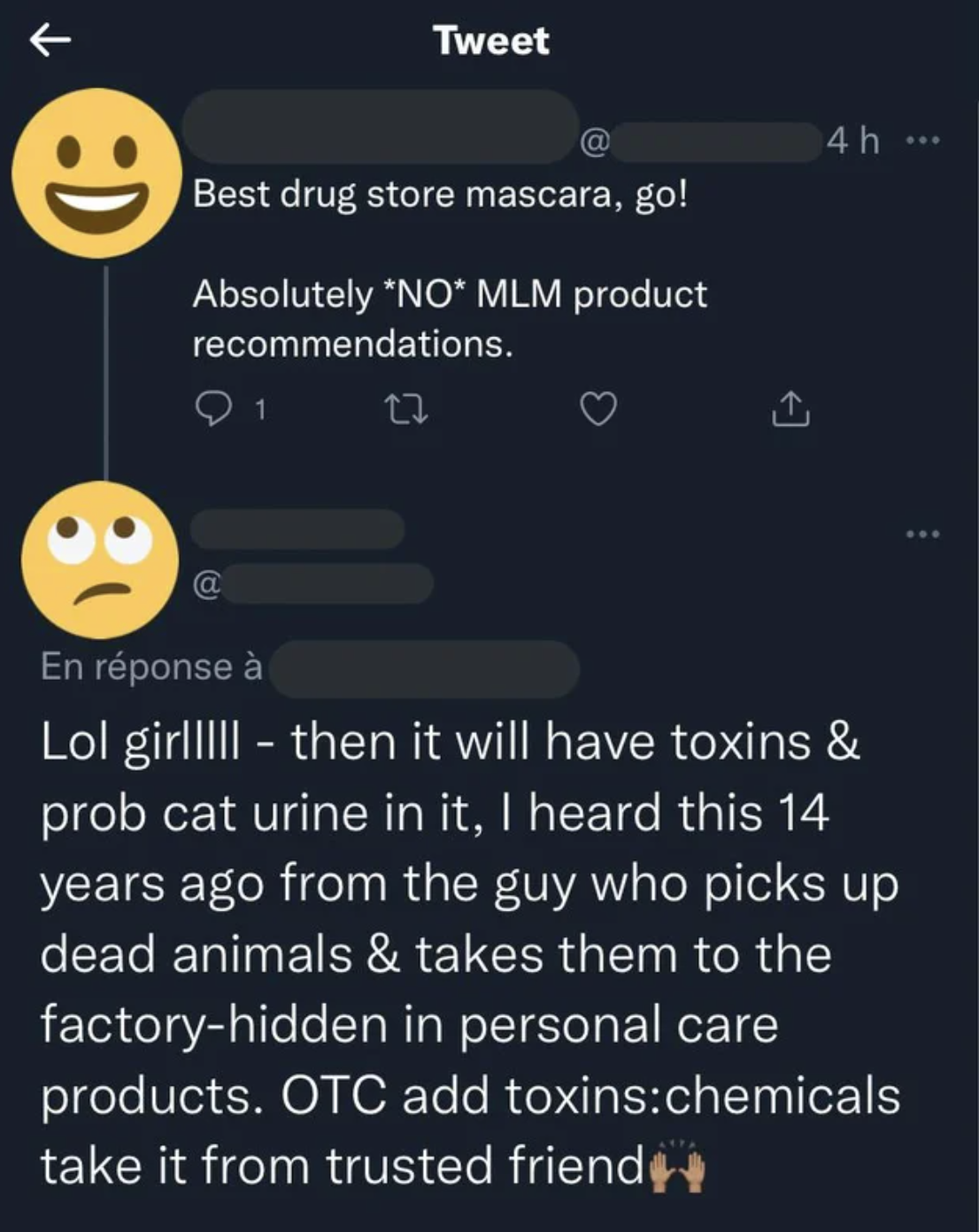poster saying the product will have toxins