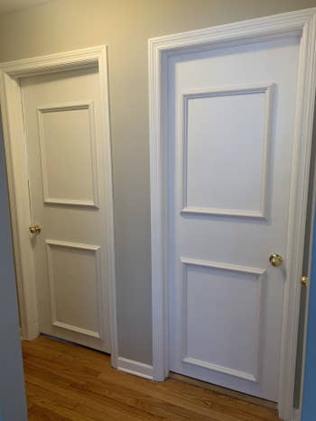 the same reviewer's door after painting and adding the panels
