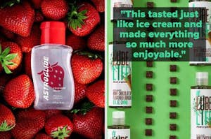 Astroglide strawberry lubricant in strawberries and assorted lube life flavored lubricants