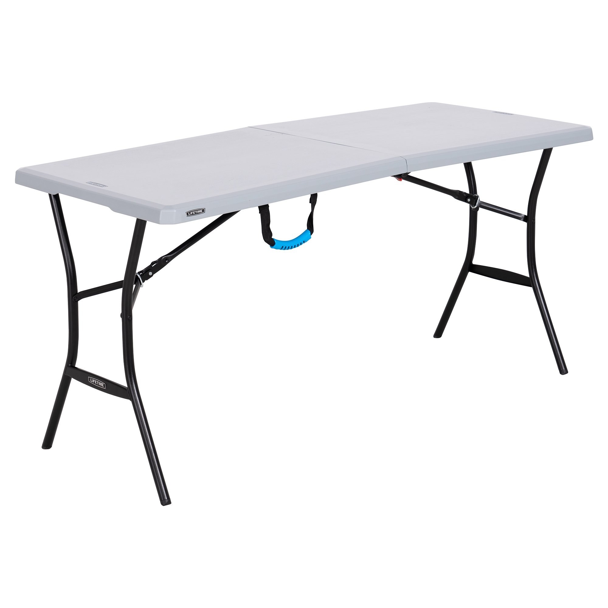 gray indoor/outdoor folding table
