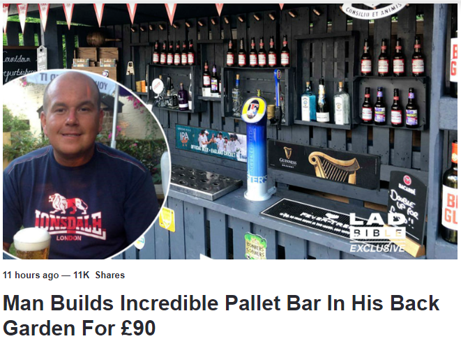 一个标题的一个男人在他的后院酒吧培养啤酒机