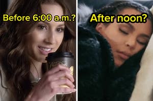 Spencer Hastings holds a cup of coffee and a close up of Kim Kardashian sleeping