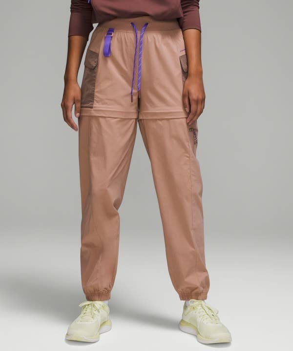 a person wearing the zip away joggers