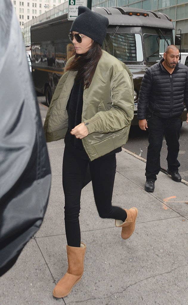 Kendall Jenner in light brown Uggs