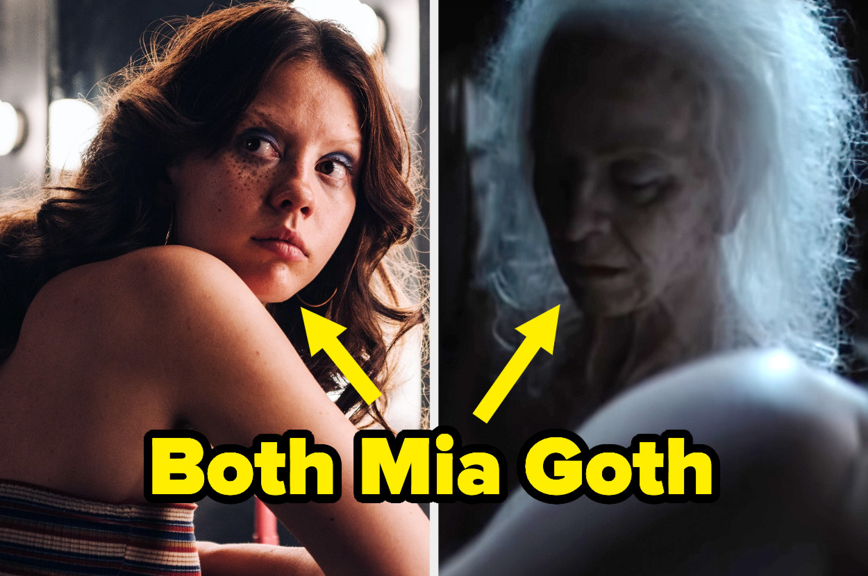 Mia Goth as Maxine and as the old woman
