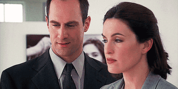 Elliot Stabler and Olivia Benson looking at each other