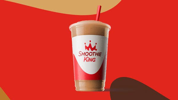 Smoothie King Coffee Smoothie in cup with straw