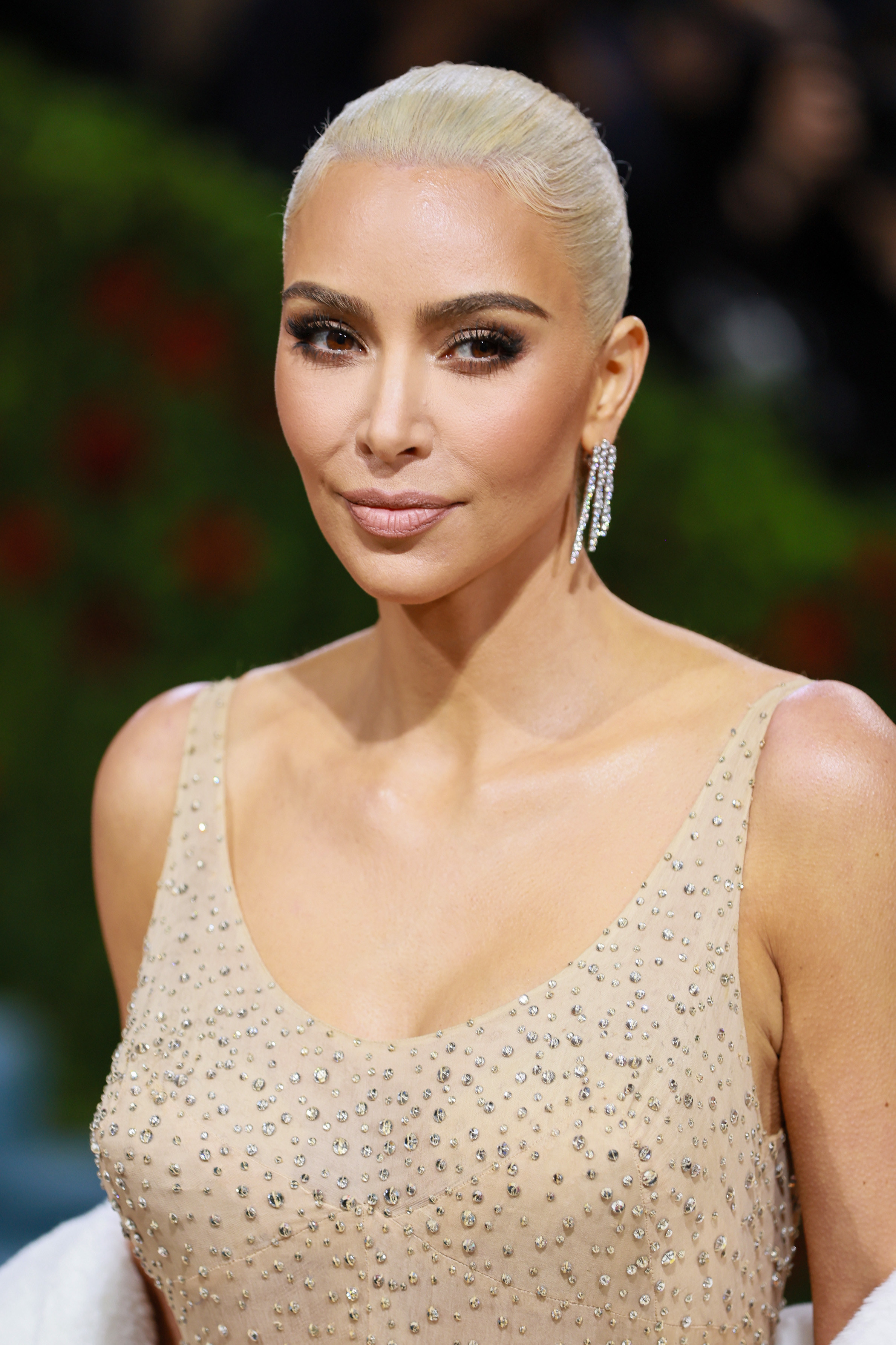 Close-up of Kim at the Met Gala