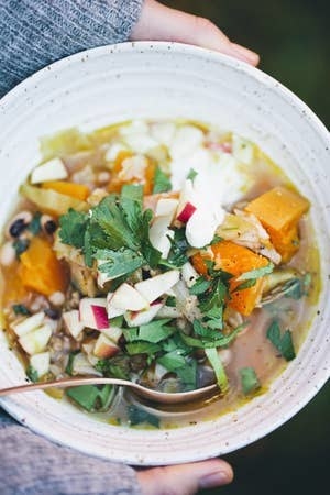 One-Pot Butternut and Cabbage Stew in a bowl