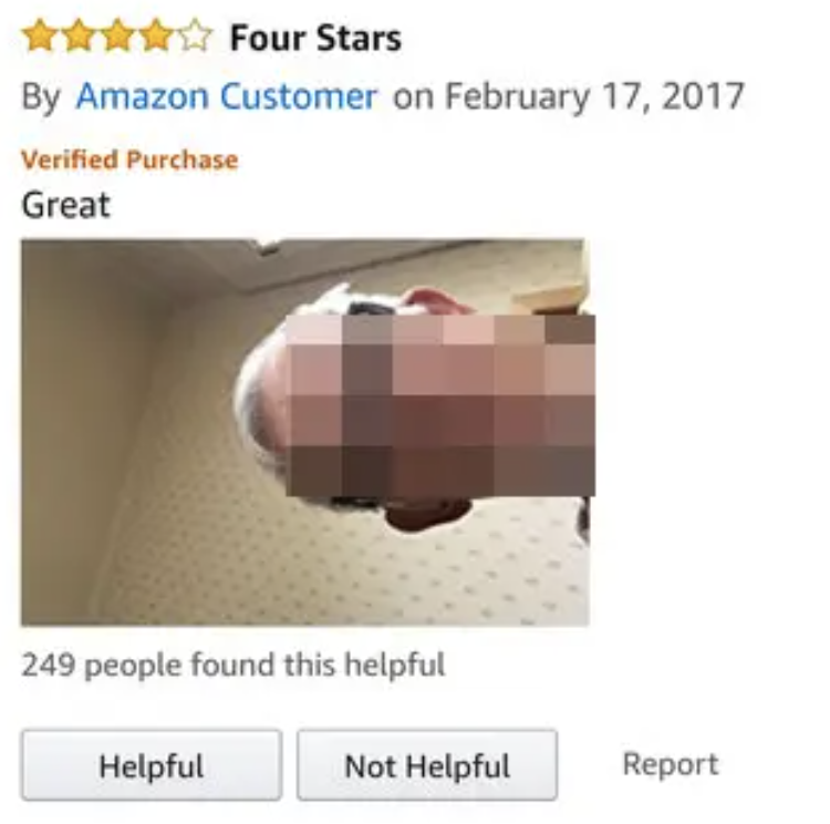 4-star review with the word &quot;Great&quot; and a sideways headshot