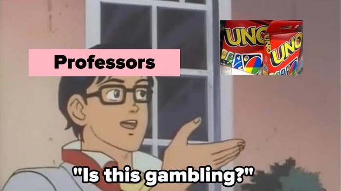 meme with text, is this gambling?