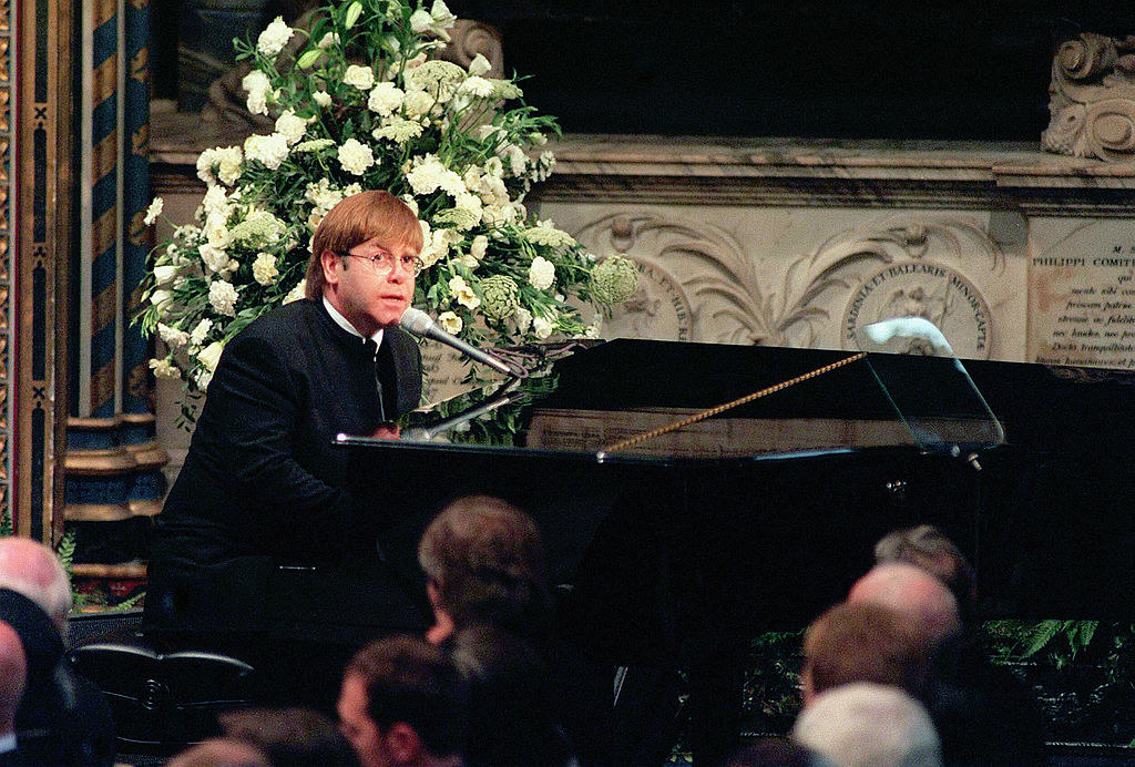 Elton John performing