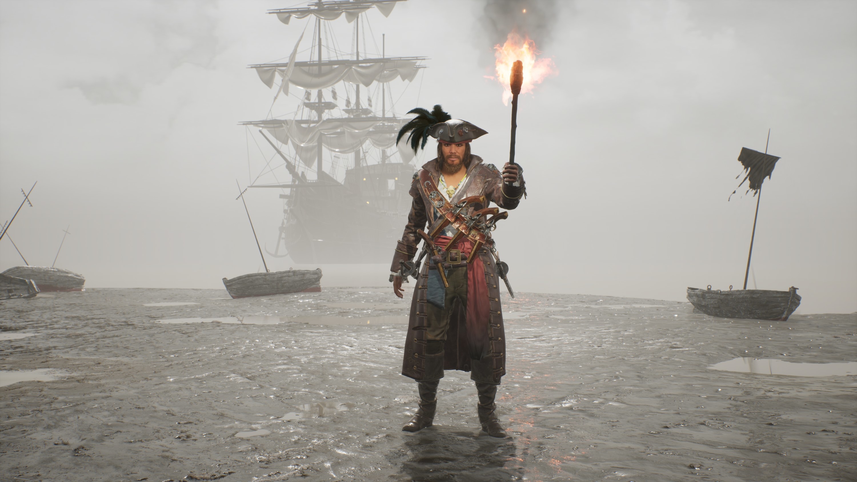 a pirate holding a torch
