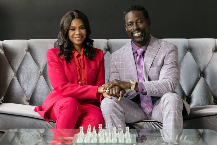 Regina Hall and Sterling K. Brown in Honk for Jesus. Save Your Soul.