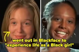 "daughter" in "black.white." captioned went out in Blackface to 'experience life as a Black girl'"