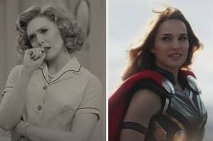 Jane Foster is on the left with Wanda Maximoff on the right
