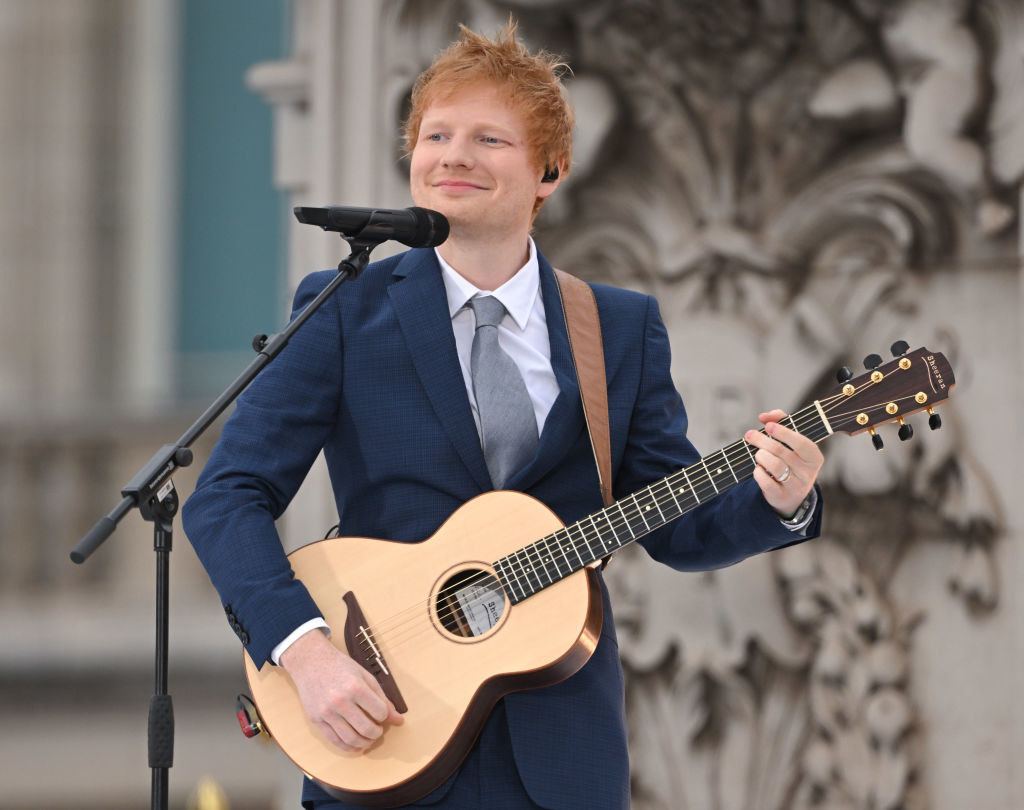 Ed Sheeran performs during the Platinum Pageant on June 05, 2022 in London, England