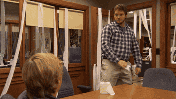 Chris Pratt throws a mug on the ground as Andy on &quot;Parks and Rec&quot;