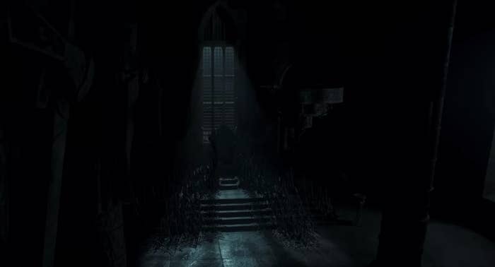 The throne room, dark and empty